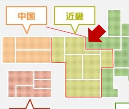 クリッカブルマップブロック 赤い線でエリアを囲みます クリッカブルマップブロック 赤い線でエリアを囲みます