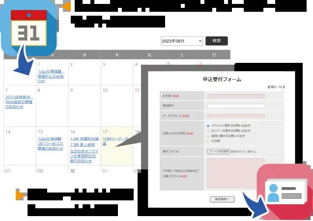 採用イベントやセミナーの告知掲載・対応状況の管理