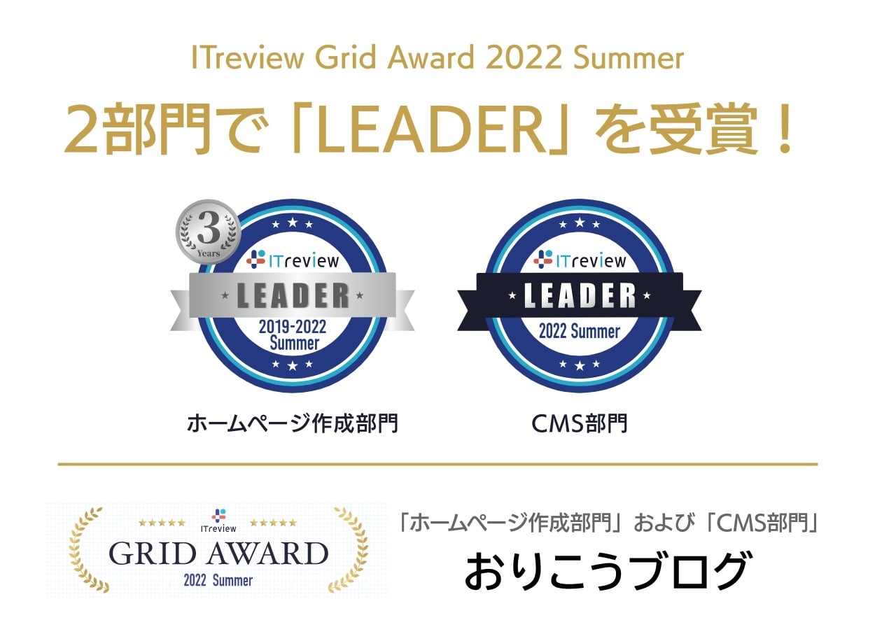ITreview Grid とユーザーの高満足度の称号である Leader をいただきました